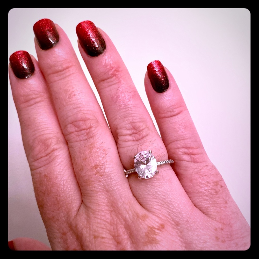 Silver Ring w/Clear Stone
